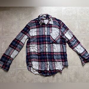 Garage Red White Blue Plaid Top Size XS
